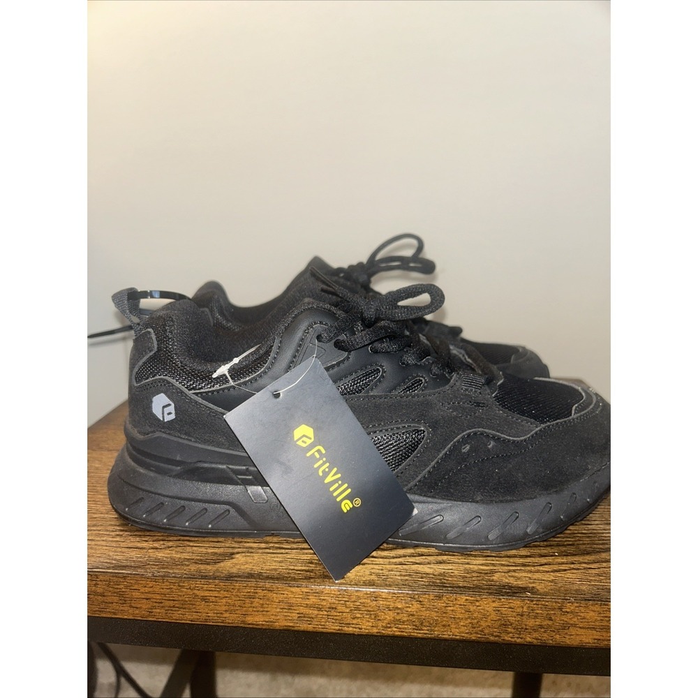 FitVille Women's Extra Wide Walking Shoes Arch Support Comfort Sneakers 8.5EW